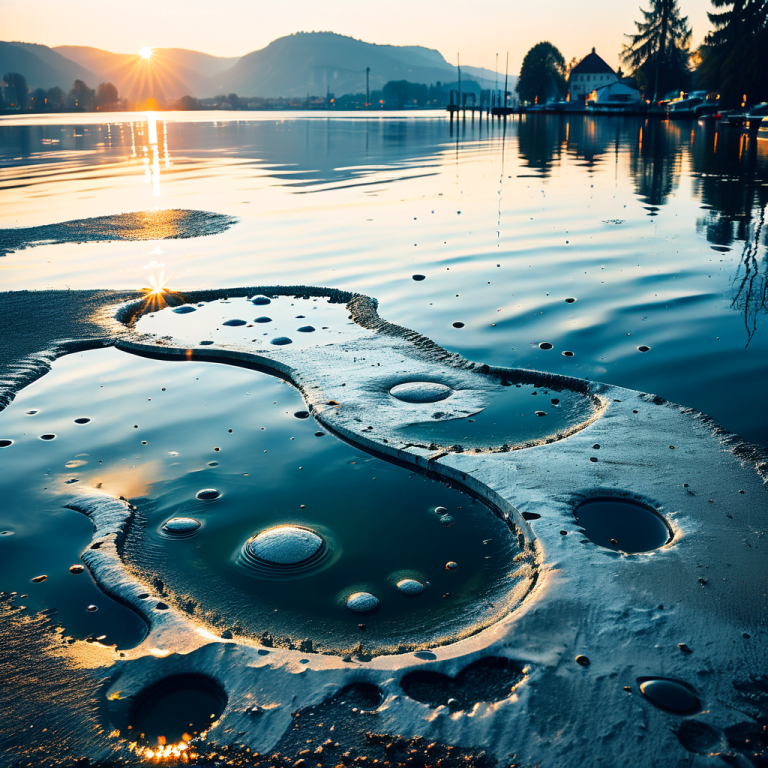Einsturz der Betonmole im Hafen Tiefenbrunnen verursacht Ölteppich am Zürichsee