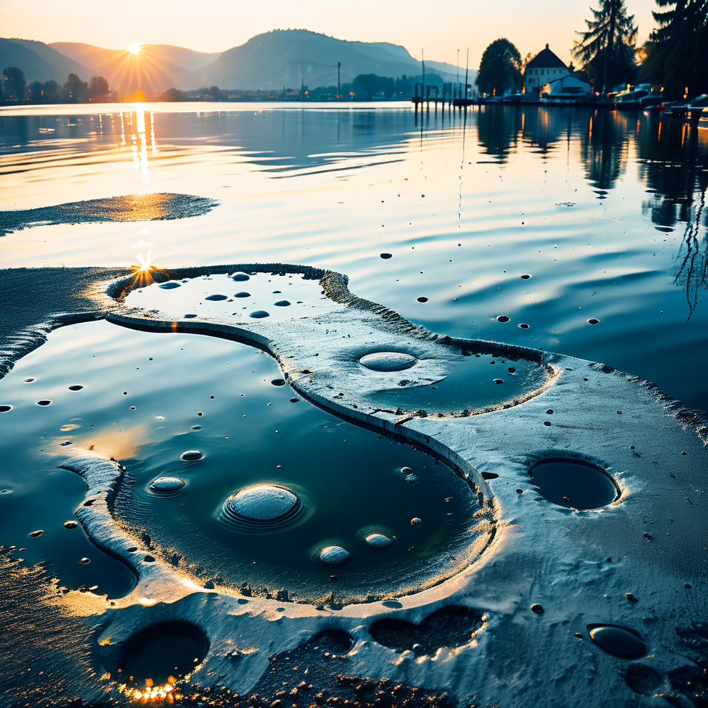 Einsturz der Betonmole im Hafen Tiefenbrunnen verursacht Ölteppich am Zürichsee