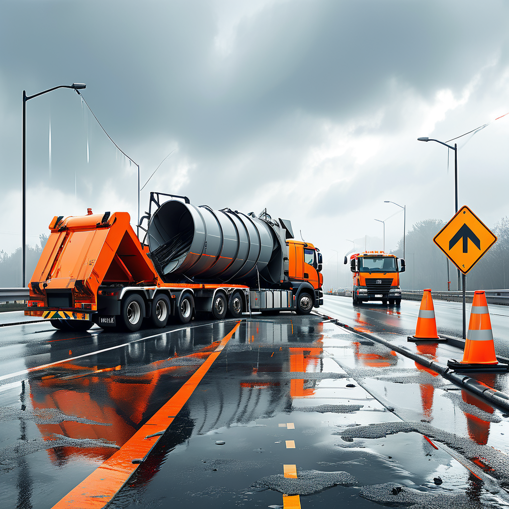 Schwerer Verkehrsunfall auf Autobahn in der Region Zürich: Anhänger mit Bagger kippt um