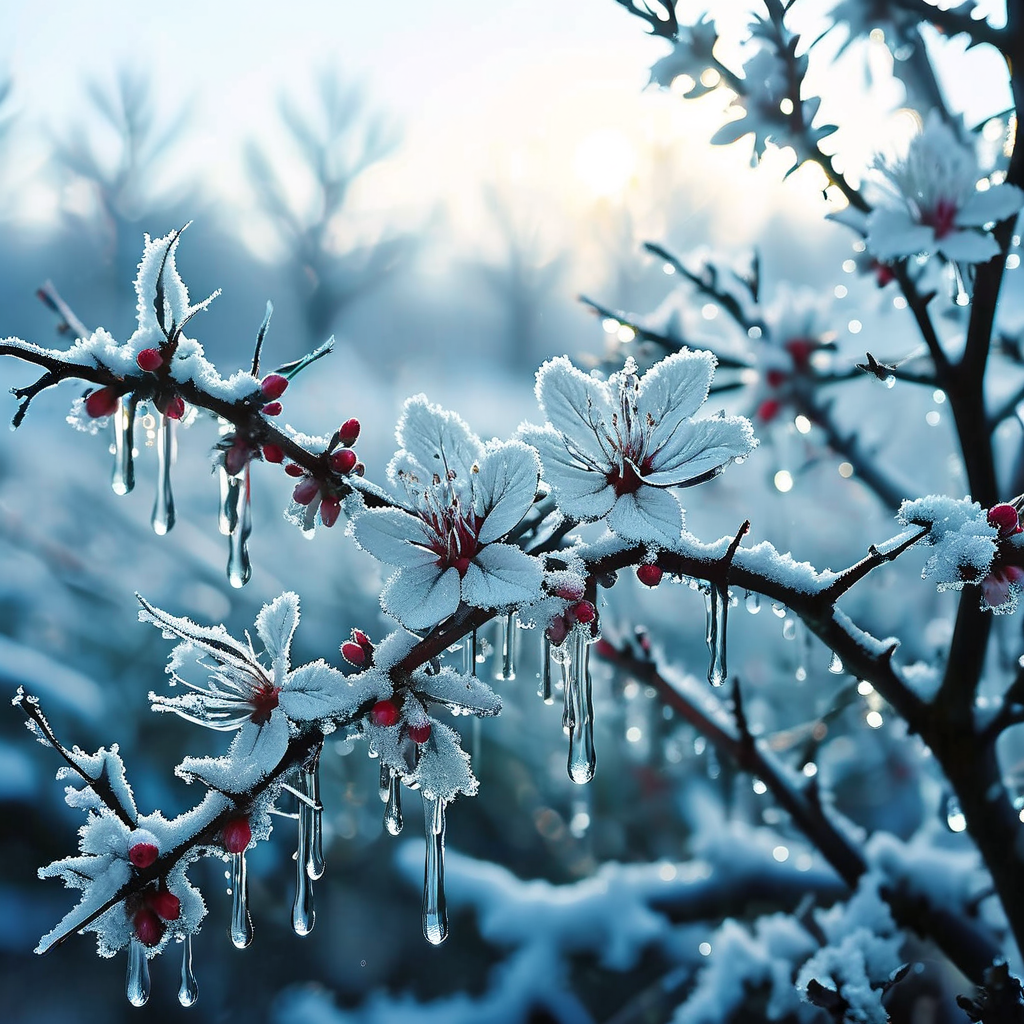 Eis als Frostschutzmittel für Obstblüten