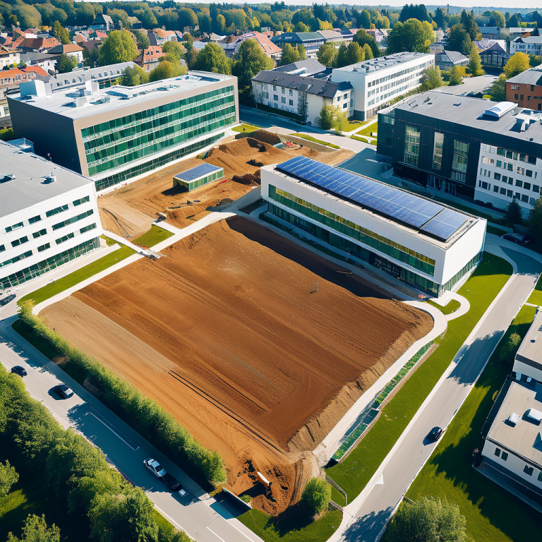Baugruben für den Ausbau der Kantonsschule Sursee gegraben