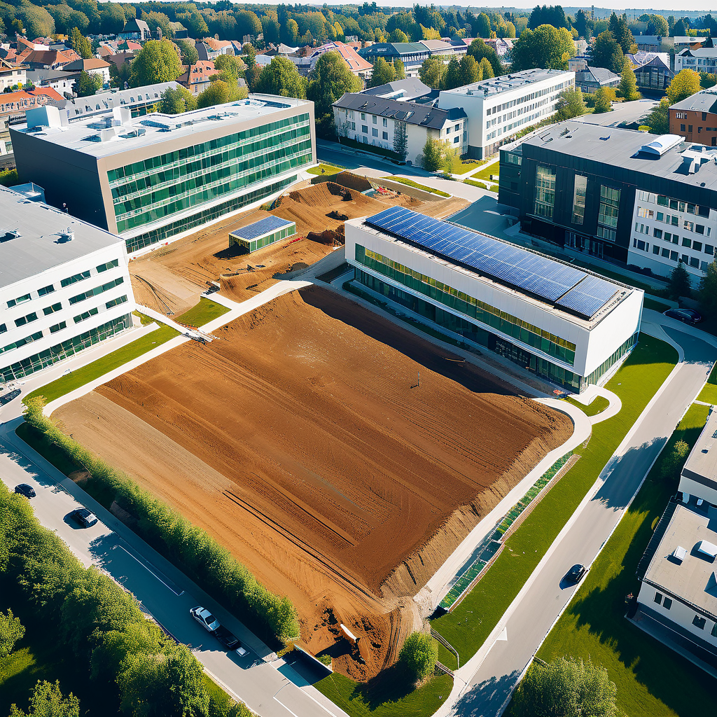 Baugruben für den Ausbau der Kantonsschule Sursee gegraben