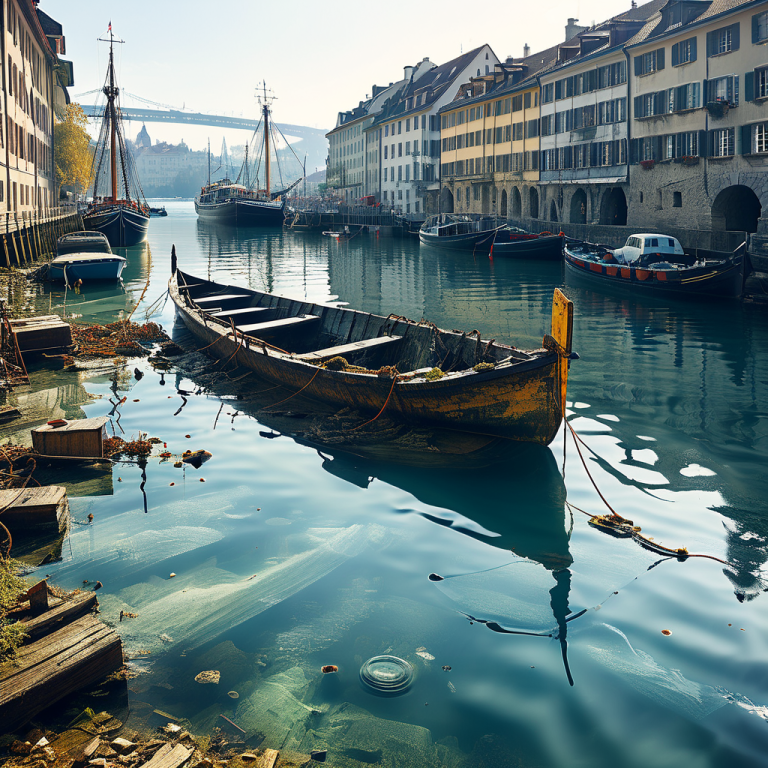 Zürichsee verschlingt Hafenanlage in Tiefenbrunnen