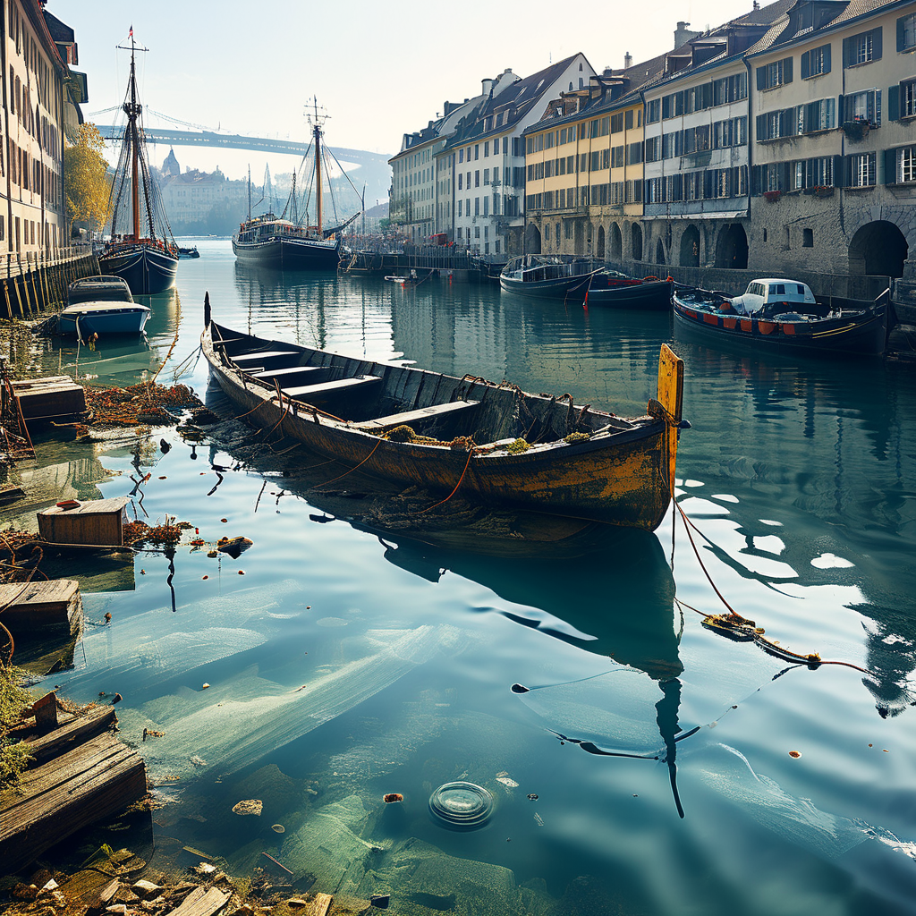 Zürichsee verschlingt Hafenanlage in Tiefenbrunnen