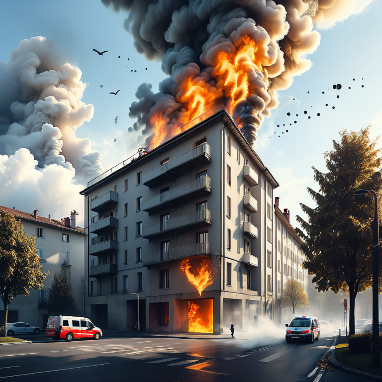 Incendio in palazzina a Losanna, evacuate 45 persone