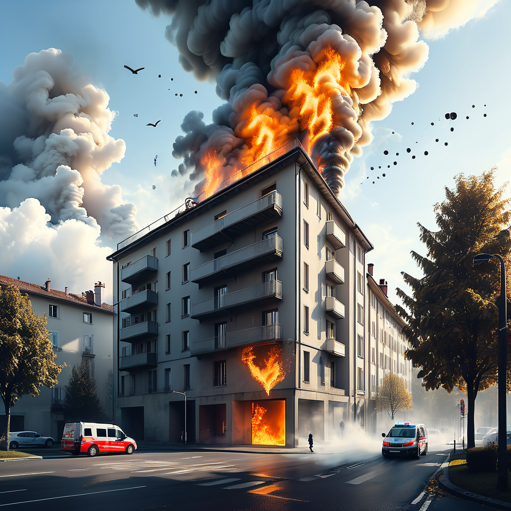 Incendio in palazzina a Losanna, evacuate 45 persone