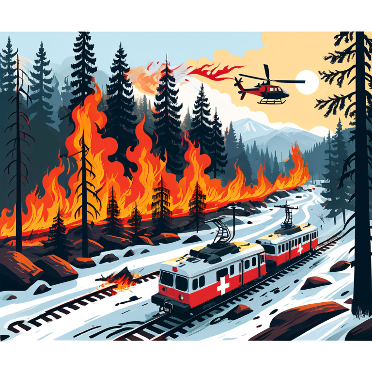 Ausbruch eines Waldbrandes im Puschlav: Einsatz von sechs Helikoptern und Sperrung der Bahnstrecke nach Tirano