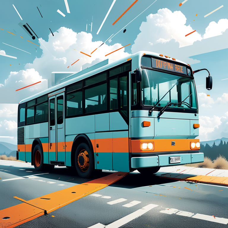 Bus fährt mit offenen Türen und Passagieren weiter