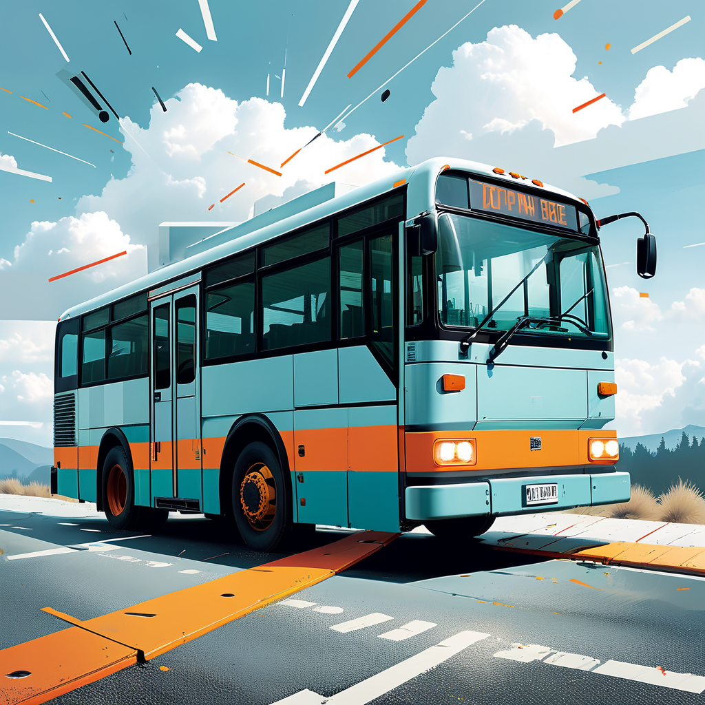 Bus fährt mit offenen Türen und Passagieren weiter