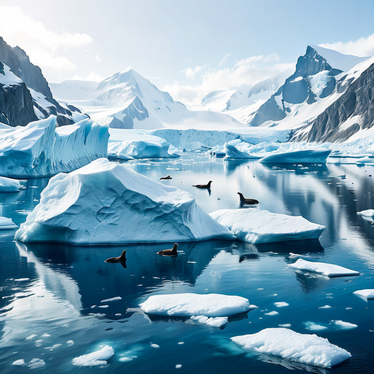 Ein Zuger im Tauchgang mit Seeleoparden in der Antarktis