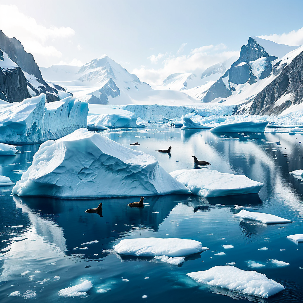 Ein Zuger im Tauchgang mit Seeleoparden in der Antarktis