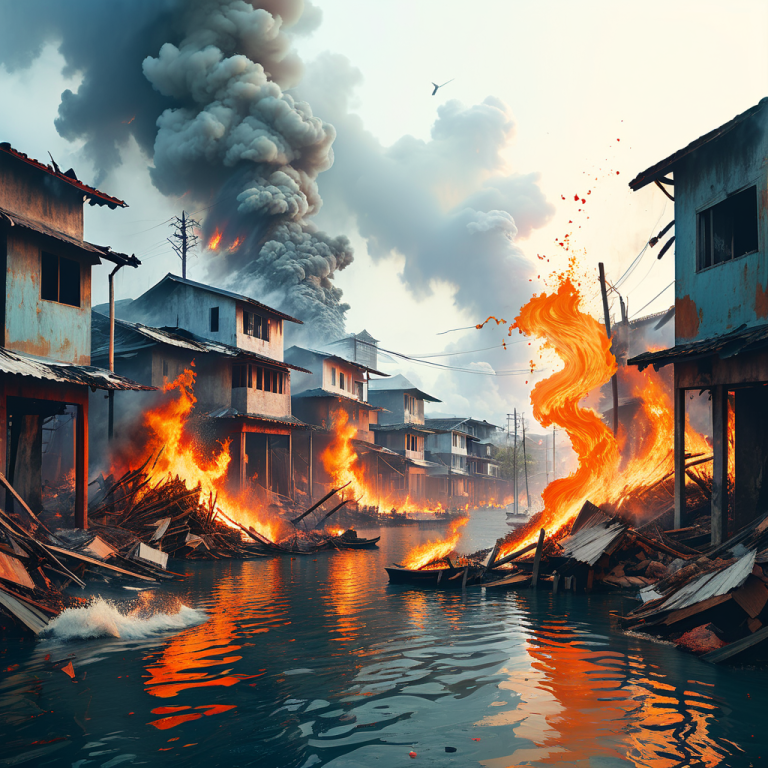 Massives Feuer in Malaysia zerstört Küstenstadtteil mit tausenden Häusern