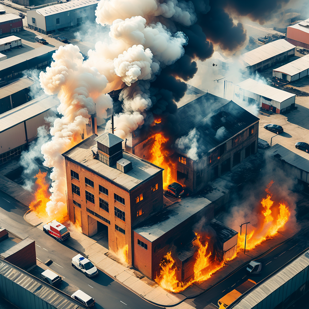 Incendio in deposito a Saxon genera fumo denso