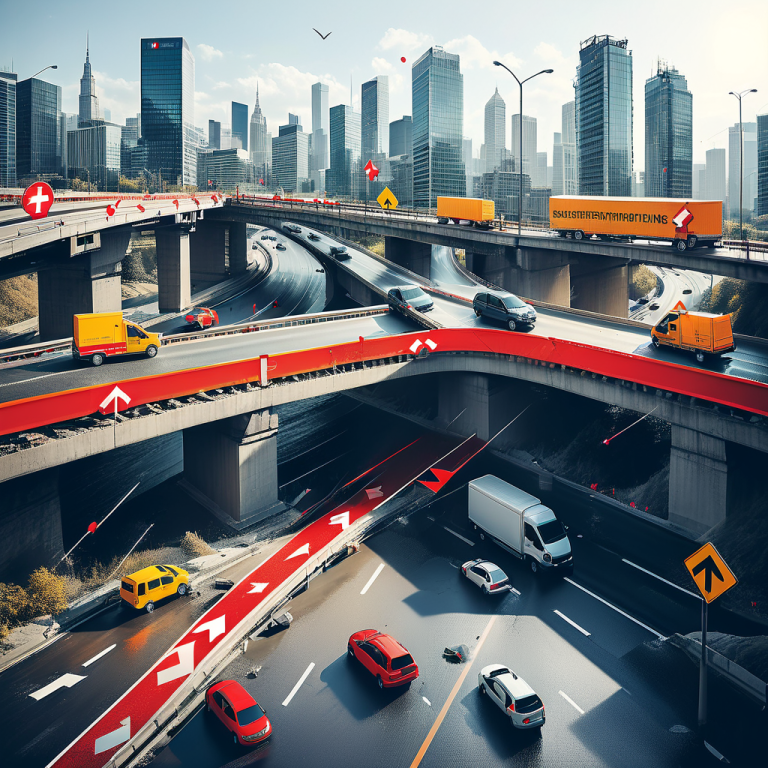 Morgendlicher Stau auf der A14 durch Unfall und Baustelle