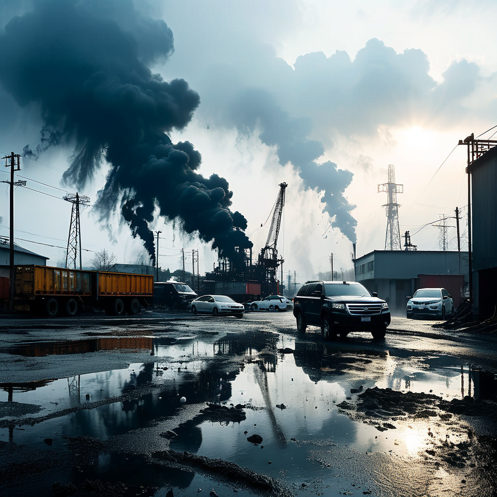 Umweltkatastrophe durch Ölbrand: Schwarzer Regen über Tuapse