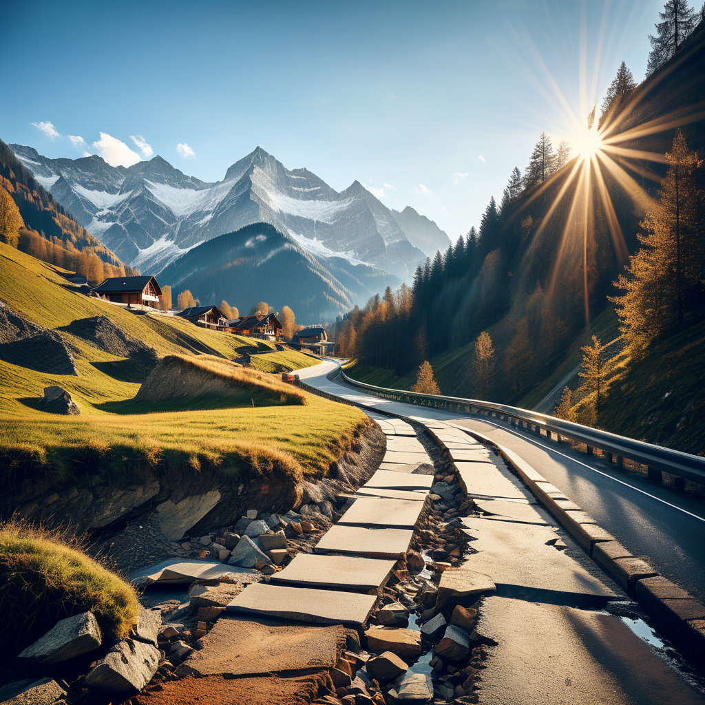Staatsrat Franz Ruppen legt den Grundstein für die neue Kantonsstrasse im Lötschental