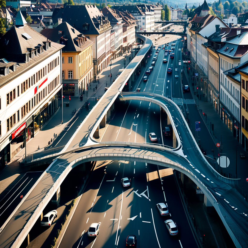 Verkehrsstaus am Abend in Luzern und Zug
