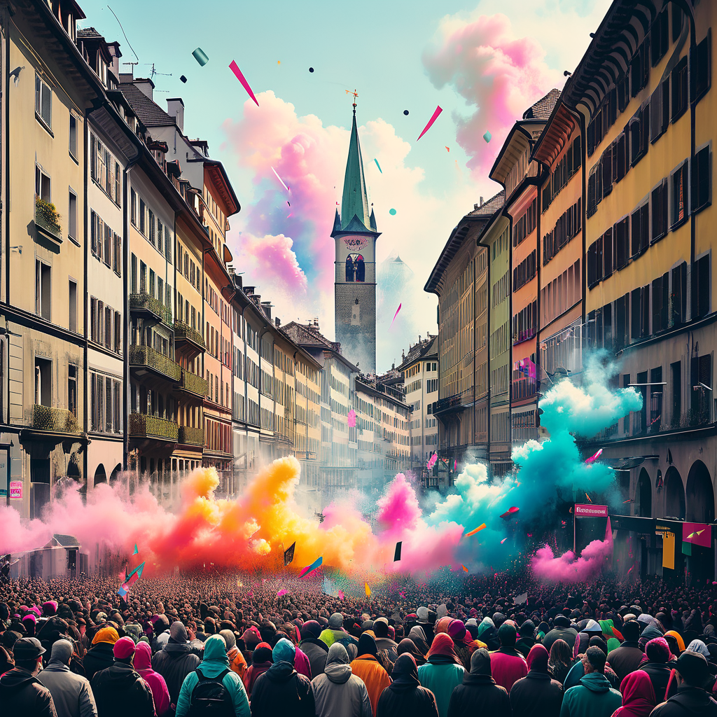 Traditionelle 1. Mai-Demonstration in Zürich: Tausende Teilnehmer, Böller und Sprayereien – ohne größere Zwischenfälle