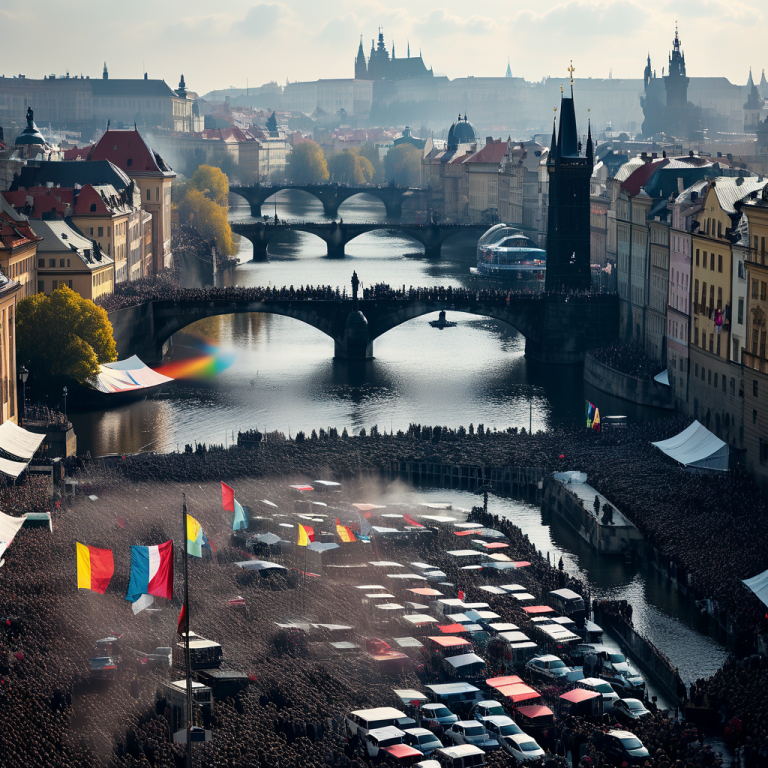 Massendemonstration in Prag gegen Regierungspläne