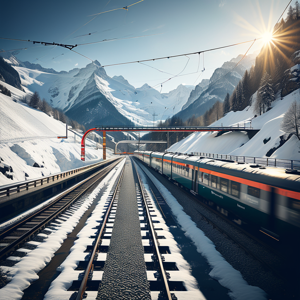 Installation von Entgleisungssensoren am Gotthard